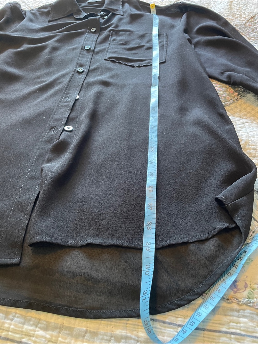 Knix Papaya Sheer Black Oversized Button-Up long sleeve Shirt blouse - Picture 8 of 15
